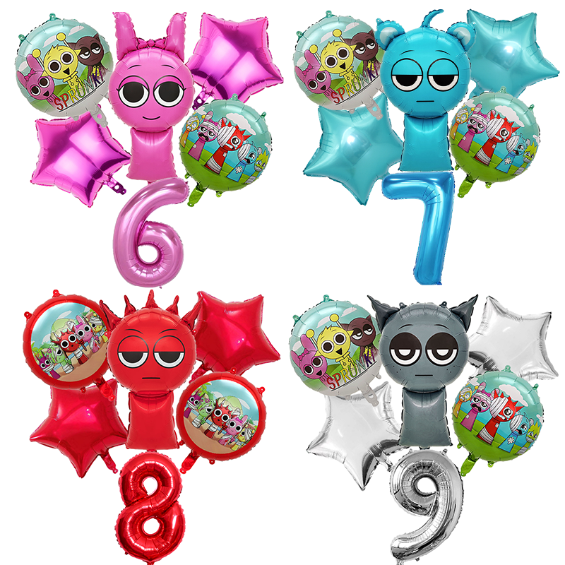 Party Games Baby Shower - Sprunkis Numbers Balloon Anime Game Figure