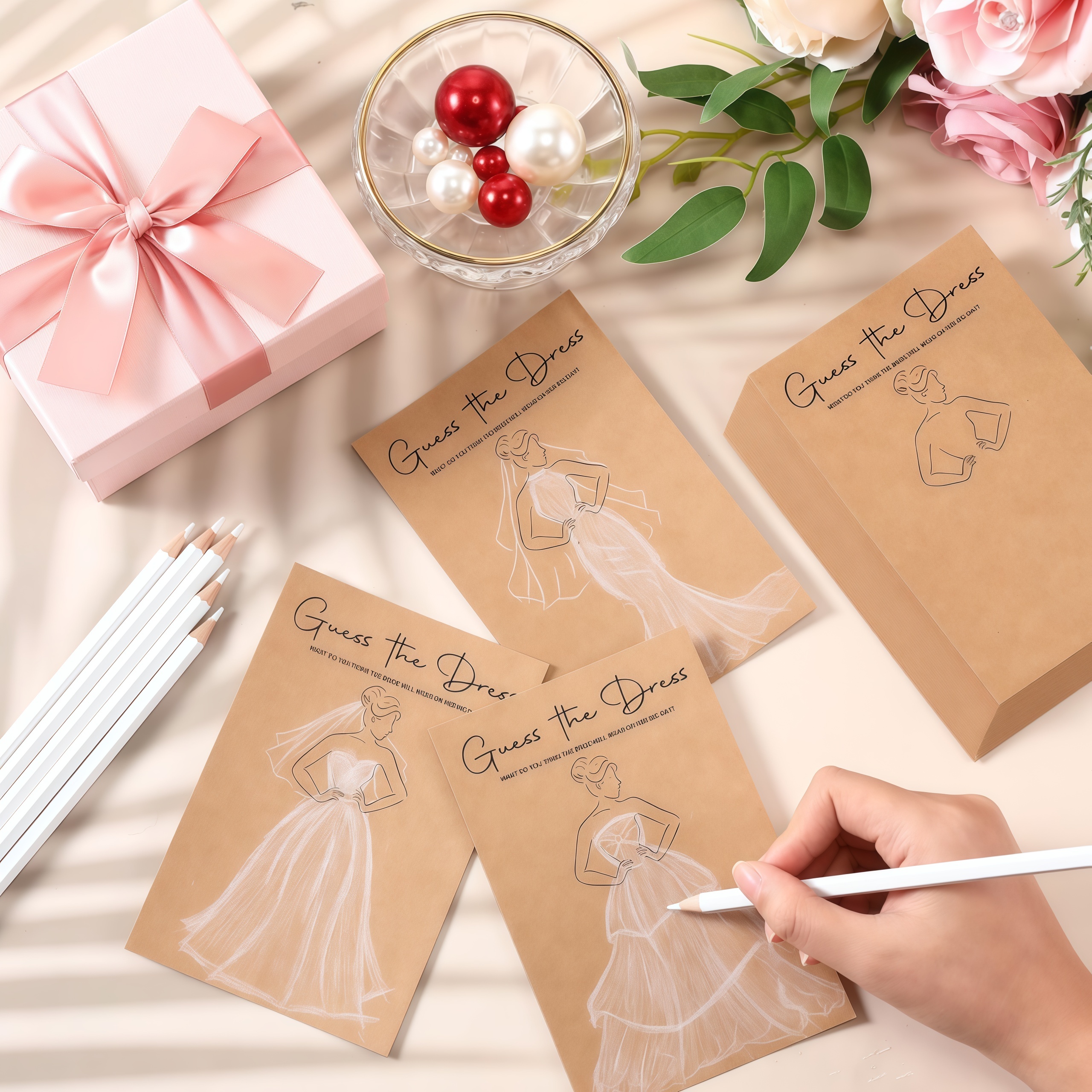 Party Games Bridal Shower - 20PCS Guess The Dress Bridal Shower