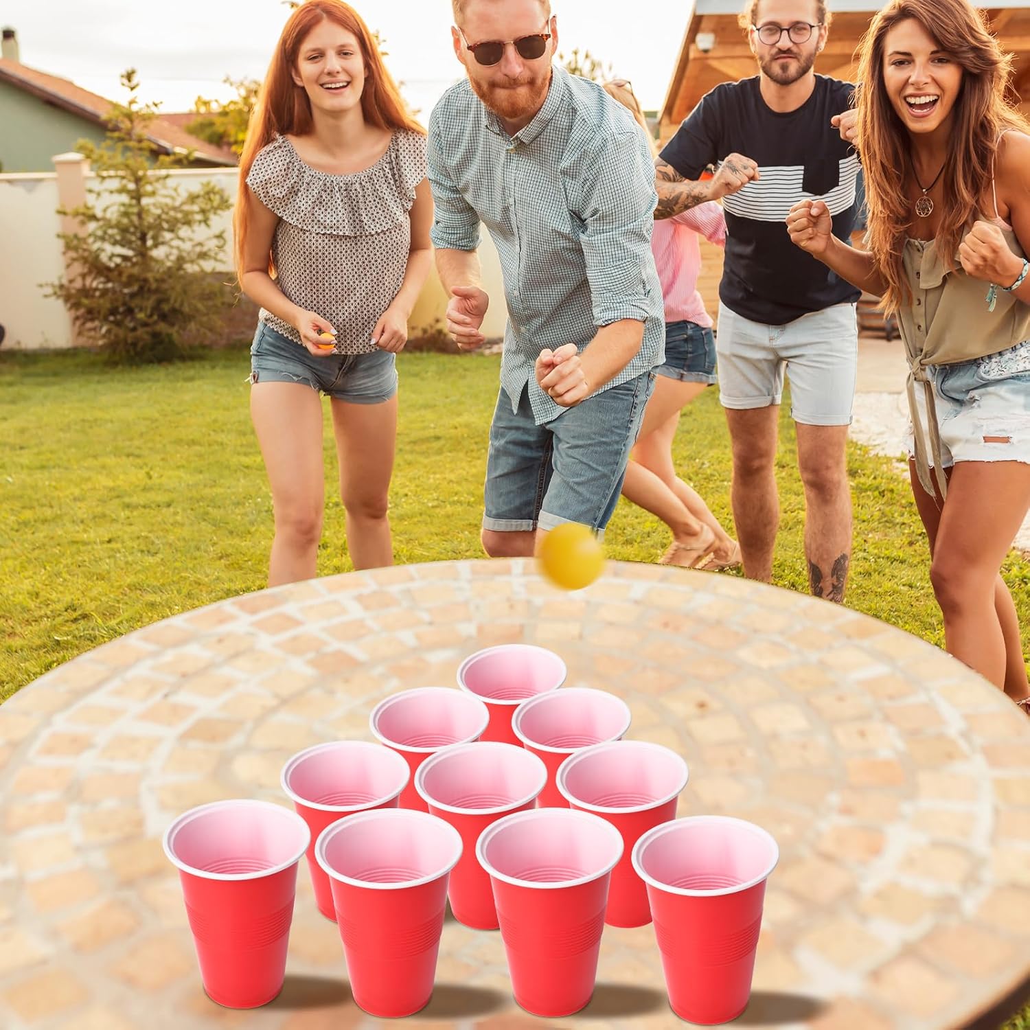 Cup Pong Game Set 22 Pcs 16 Oz - Party Games Jenga incelemesi ve fiyatı