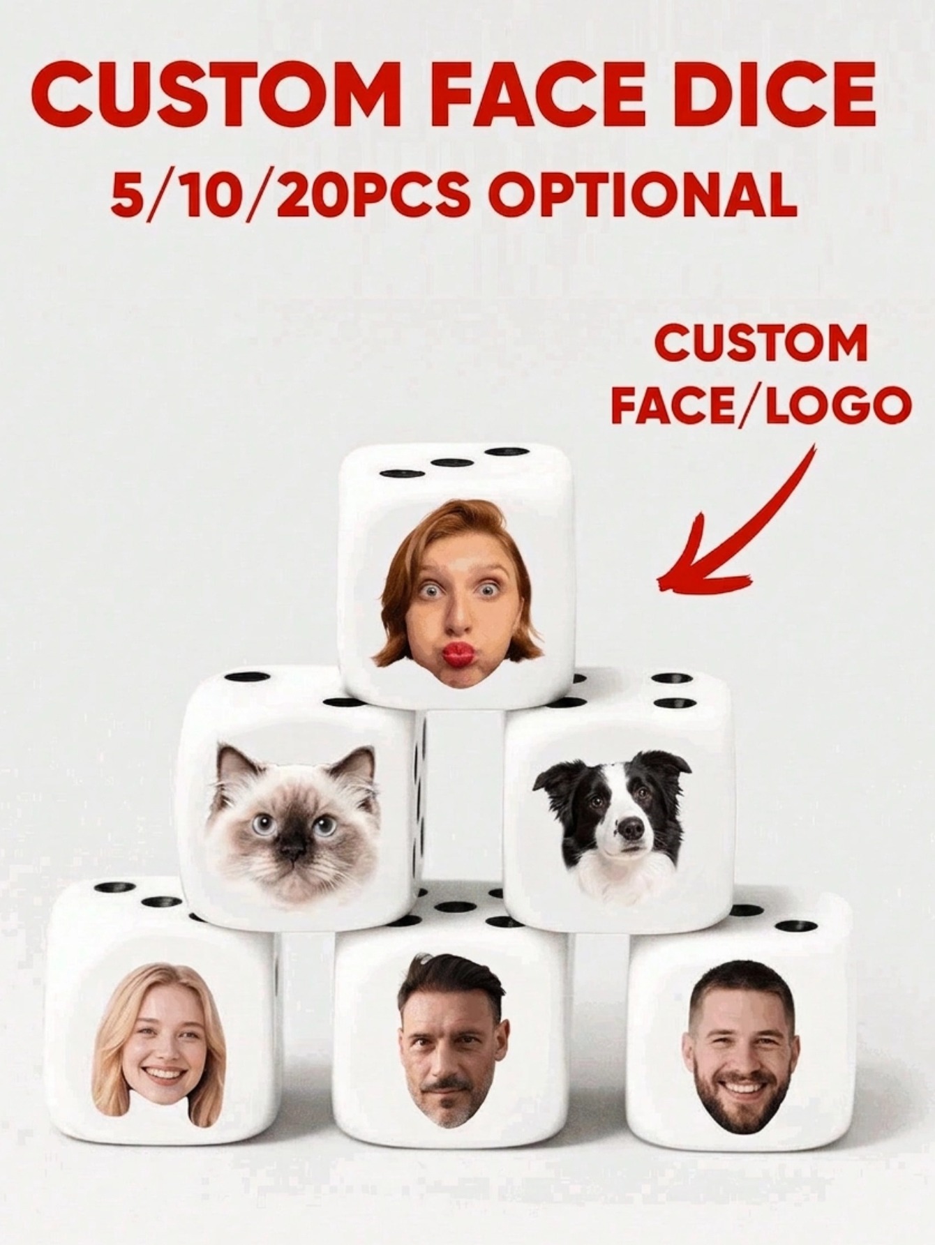 Custom Face Dice Personalized  - Party Games Christmas incelemesi ve fiyatı