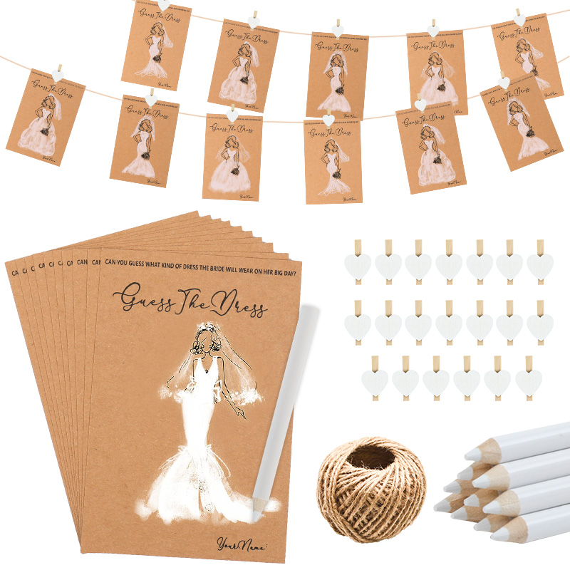 10/20Sets Guess Wedding Dress  - Party Games Bridal Shower incelemesi ve fiyatı