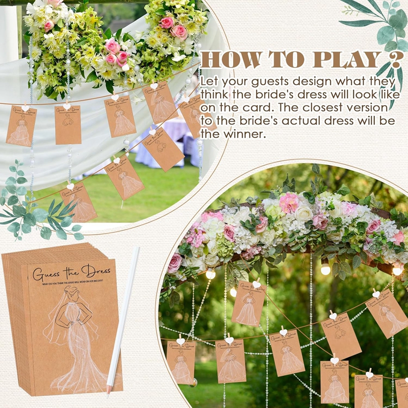 10/20Sets Guess Wedding Dress  - Party Games Bridal Shower incelemesi ve fiyatı