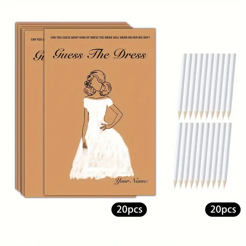 20pcs/Set Funny Guess The Dres - Party Games Bridal Shower incelemesi ve fiyatı