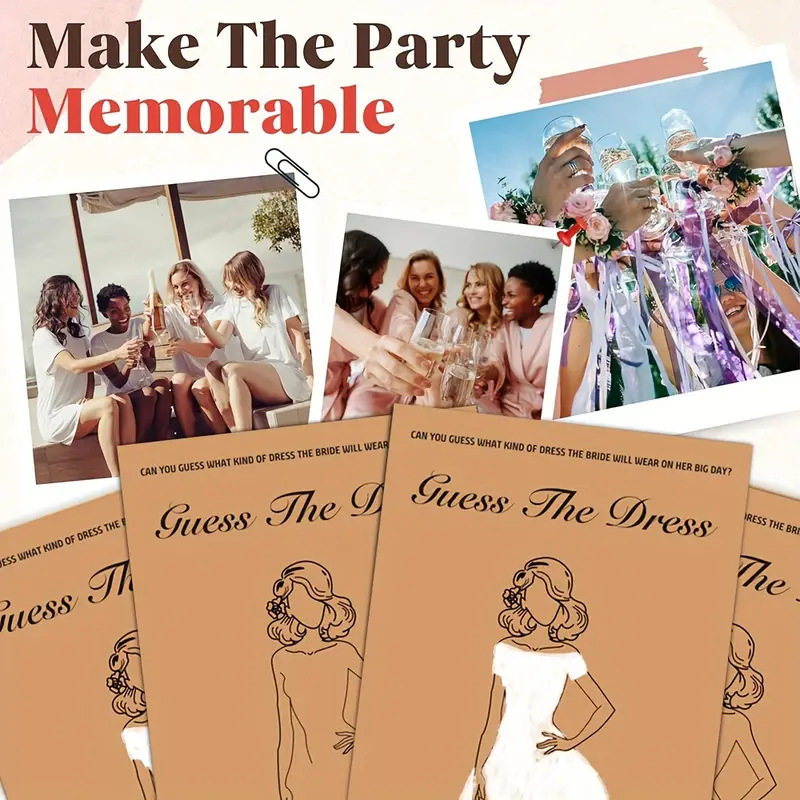 20pcs/Set Funny Guess The Dres - Party Games Bridal Shower incelemesi ve fiyatı