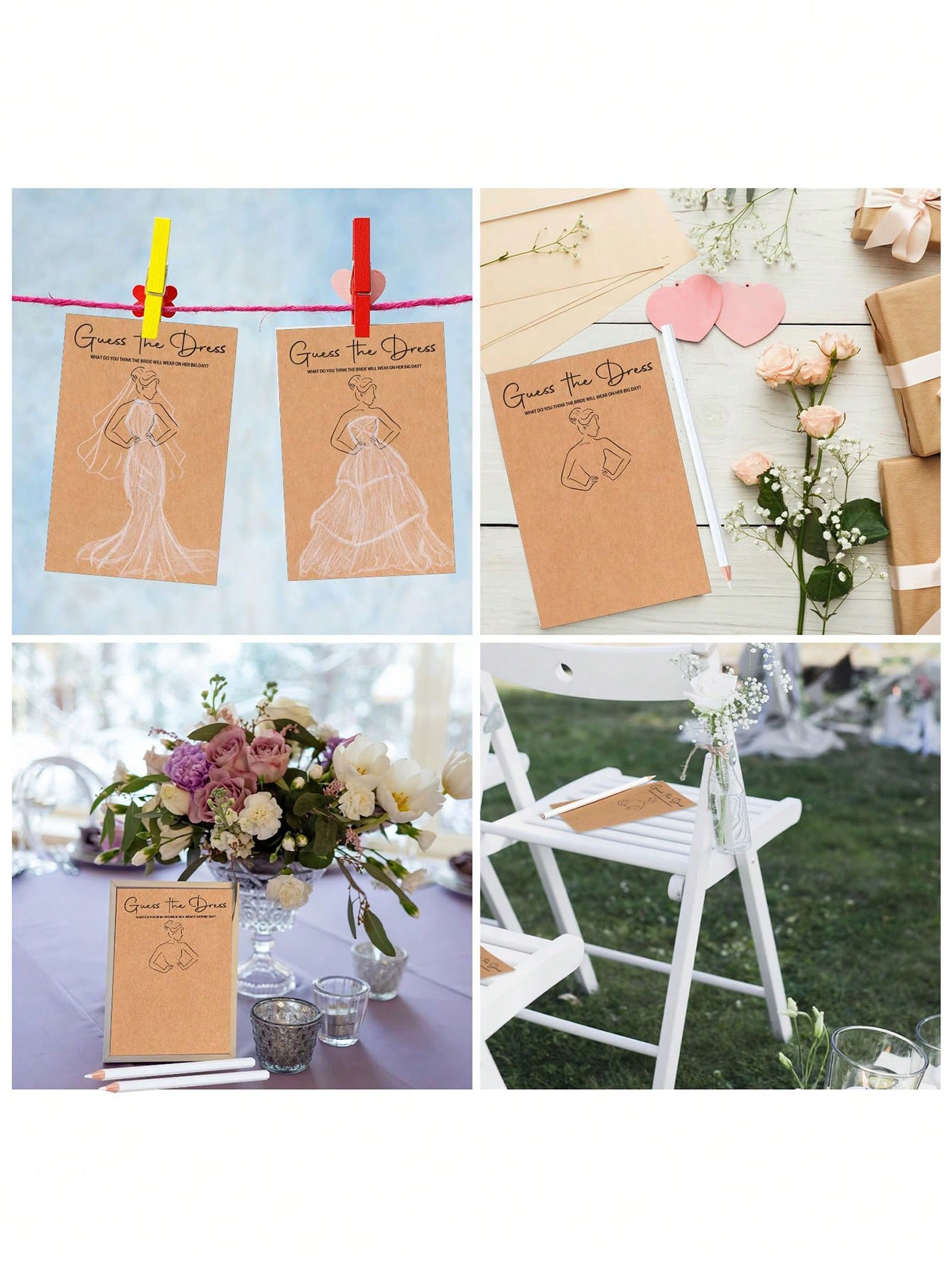 20/40pcs Dress Guessing Bridal - Party Games Bridal Shower incelemesi ve fiyatı