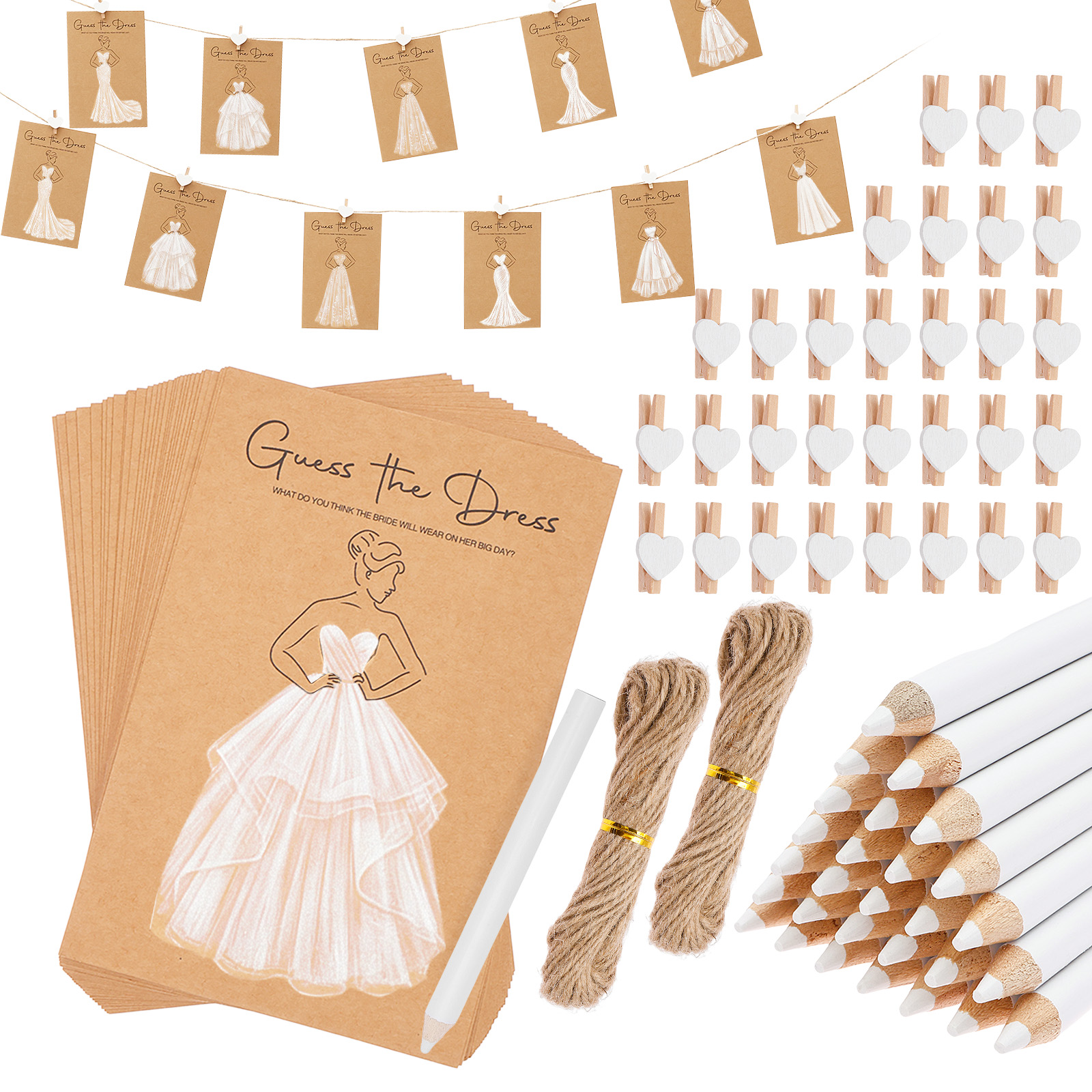 30/60PC Wedding Dress Game Car - Party Games Bridal Shower incelemesi ve fiyatı