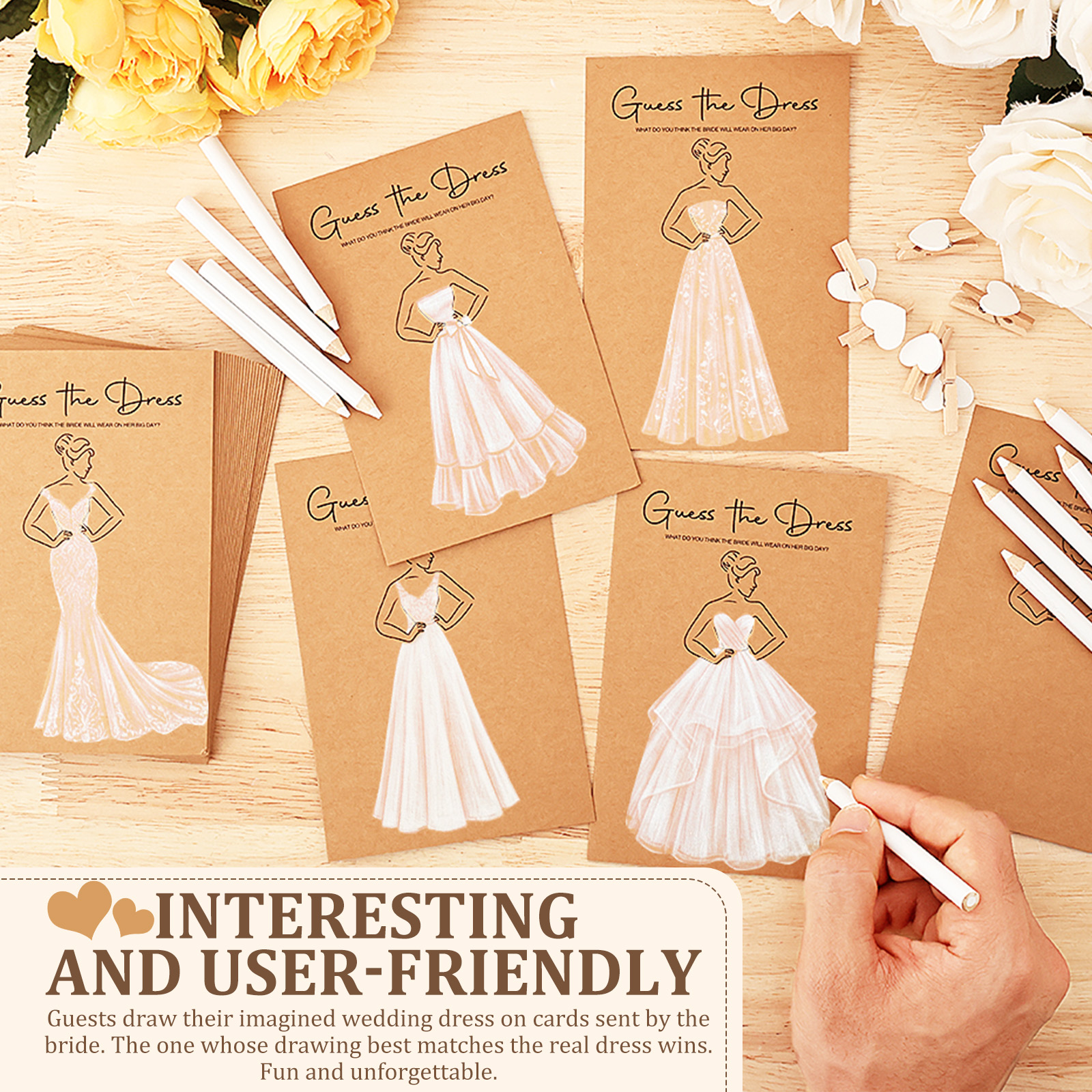 30/60PC Wedding Dress Game Car - Party Games Bridal Shower incelemesi ve fiyatı