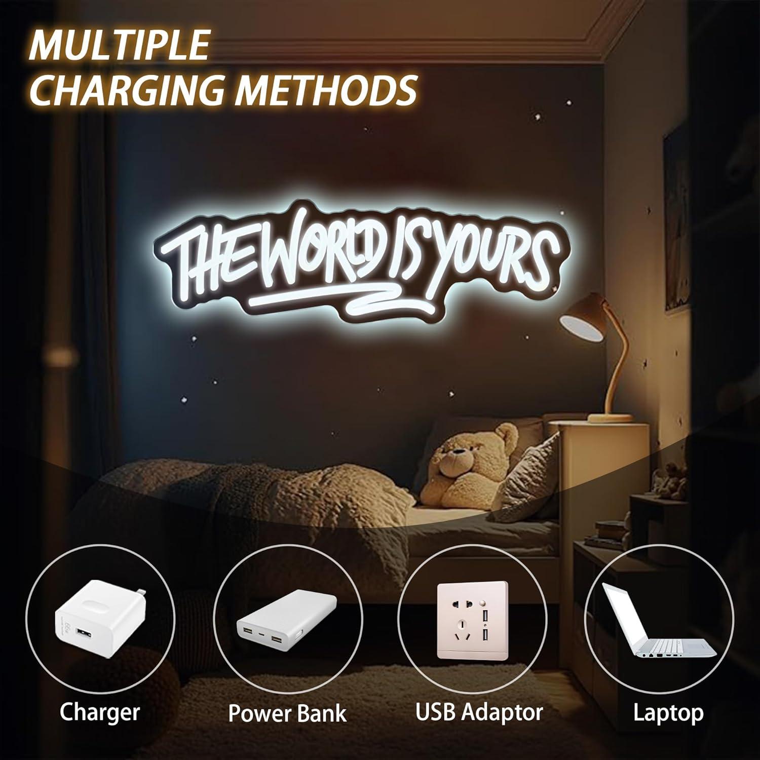 The World is Yours Neon Sign U - Party Games Birthday incelemesi ve fiyatı