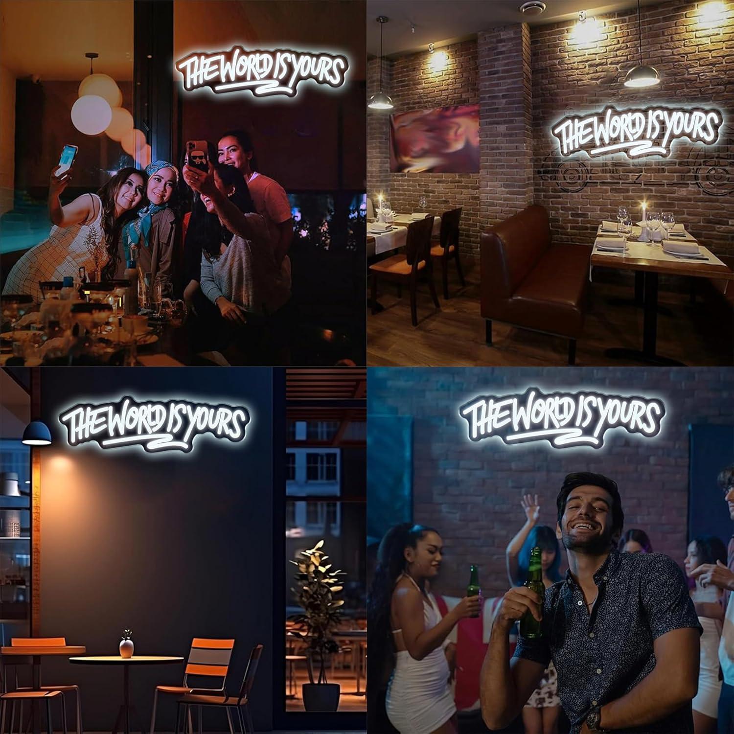The World is Yours Neon Sign U - Party Games Birthday incelemesi ve fiyatı