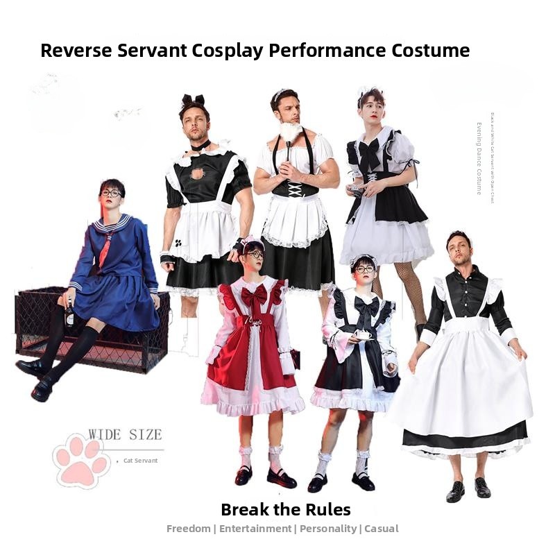 Comical Male Maid Skirt Costum - Party Games Crossplay incelemesi ve fiyatı
