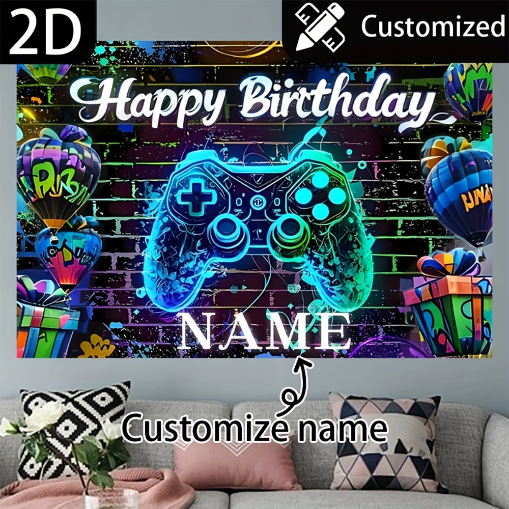 1pc  Personalized Neon Gamer H - Party Games Name incelemesi ve fiyatı