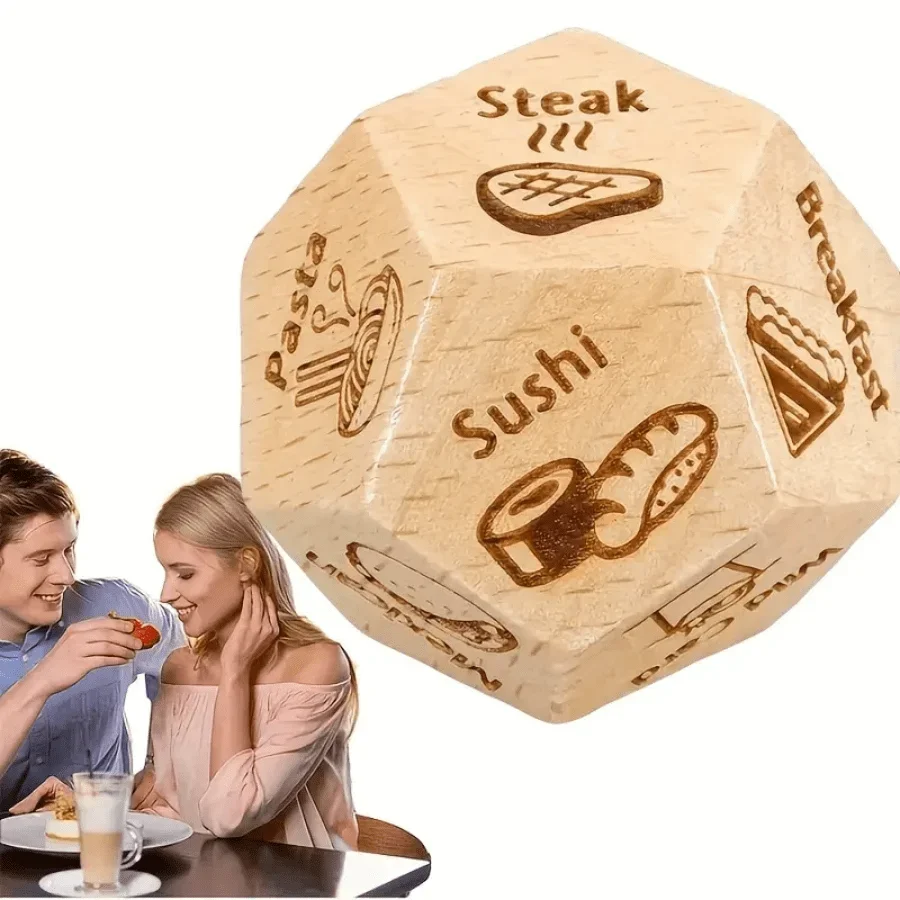 1pc Wooden Food Decision Dice  - Party Games Couple incelemesi ve fiyatı