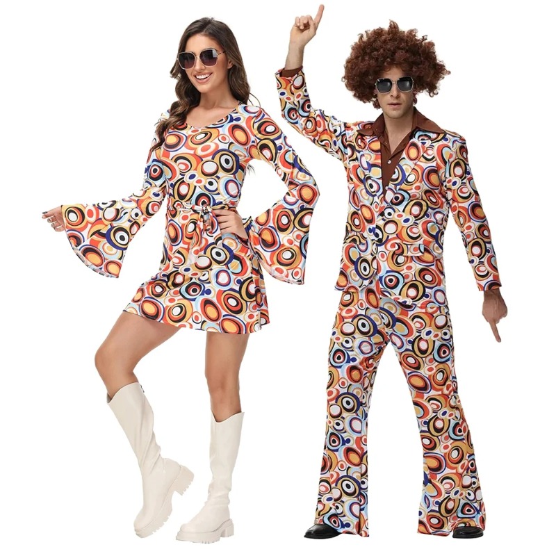 Men Women Retro 70s 80s Hippie - Party Games Couple incelemesi ve fiyatı